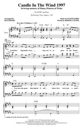 Elton John: Candle In The Wind (arr. Ed Lojeski)