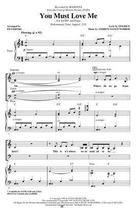 Madonna: You Must Love Me (from Evita) (arr. Ed Lojeski)
