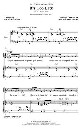 Carole King: It's Too Late (arr. Roger Emerson)