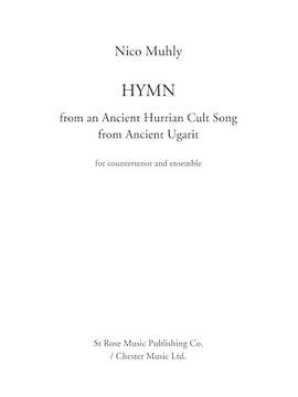 Nico Muhly: Hymn - Score