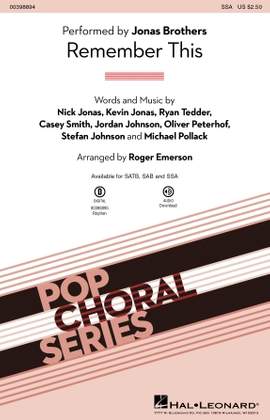 Jonas Brothers: Remember This (arr. Roger Emerson)