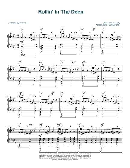 Adele: Rolling In The Deep (arr. Skoove)