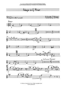 Canadian Brass: Adagio in G Minor - Bb Trumpet 2