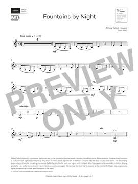 Althea Talbot-Howard: Fountains by Night (Grade 1, list A3, from the ABRSM Clarinet Syllabus from 2026)