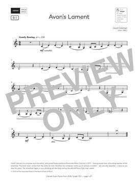 Lloyd Coleman: Avon's Lament (Grade 1, list B1, from the ABRSM Clarinet Syllabus from 2026)