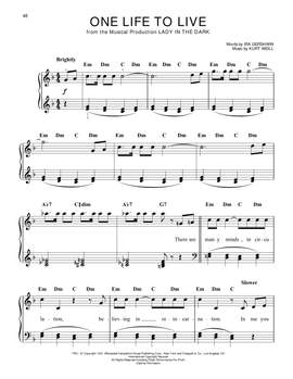 Ira Gershwin: One Life To Live (from Lady In The Dark)