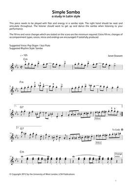Janet Dowsett: Simple Samba (from LCME Electronic Keyboard Grade 7 List A)