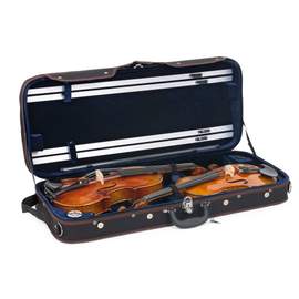 Dual 4/4 violin and viola case with bow holders