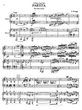 Honegger, Arthur: Partita pour deux pianos, H.139 (piano performance score, 2 copies)