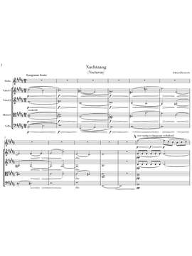 Keurvels, Edward: Nachtzang (Nocturno / 1892) for oboe with string orchestra accompaniment (score, 5 parts & piano reduction / new print)