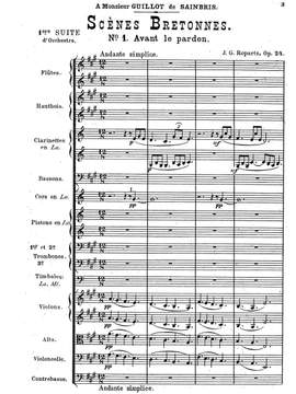 Ropartz, Joseph Guy: Scènes bretonnes, Op. 24, première suite pour orchestre