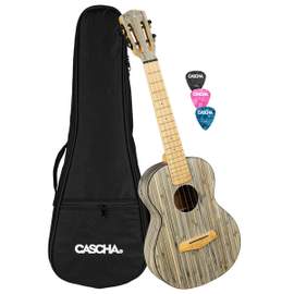 Tenor Ukulele Bamboo Graphit (inkl. gepolsterte Tasche, 3 Picks)