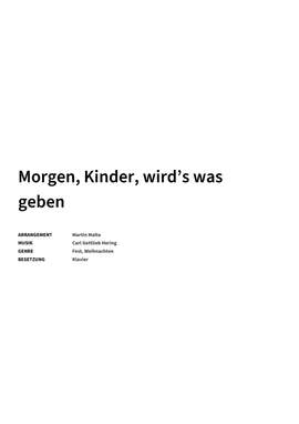 Carl Gottlieb Hering: Morgen, Kinder, wird’s was geben