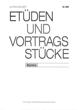 Balser, A: Etüden und Vortragsstücke - Bariton