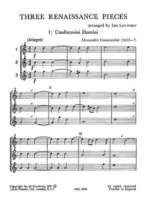 Ian Lawrence: Three Renaissance Pieces Junior Music Stage 2
