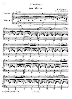 Franz Schubert Ave Maria From Three Melodies Presto Sheet Music