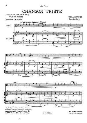 Pyotr Ilyich Tchaikovsky_Watson Forbes: Chanson Triste Op40 No2