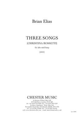 Brian Elias: Three Songs (Christina Rossetti) for Alto and Harp