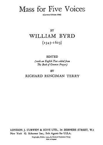 William Byrd: Mass For Five Voices