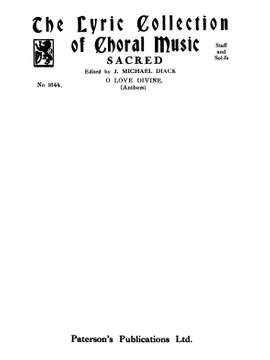 Harold Greenhill: O Love Divine