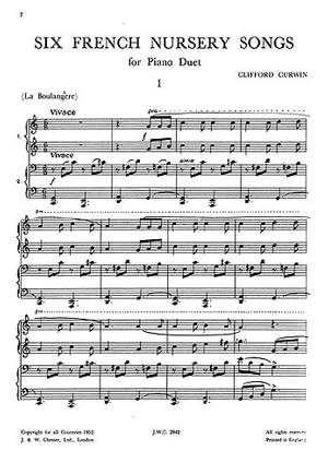 Clifford Curwin: 6 French Nursery Songs For Piano Duet