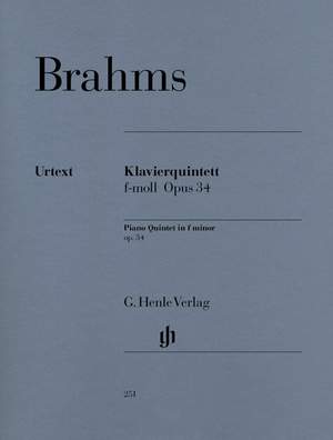 Brahms, J: Piano Quintet f minor op. 34