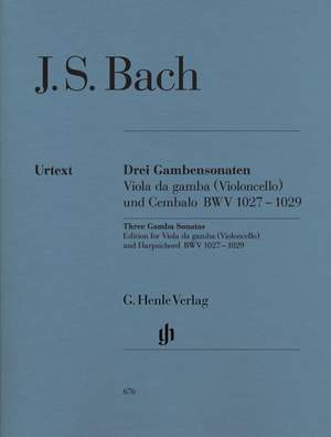 Bach, J S: Sonatas for Viola da Gamba and Harpsichord (Version for Viola da Gamba or Violoncello) BWV 1027-1029