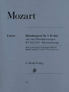 Mozart, W A: Concerto for Horn and Orchestra No. 1 D major D major