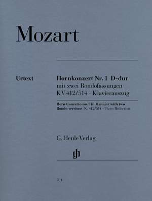 Mozart, W A: Concerto for Horn and Orchestra No. 1 D major KV 412/514