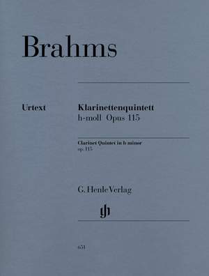 Brahms, J: Clarinet Quintet in b minor for Clarinet, 2 Violins, Viola and Violoncello op. 115