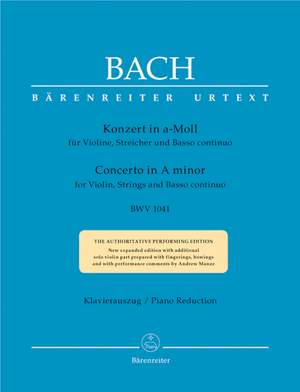 Bach, JS: Concerto for Violin in A minor (BWV 1041) (Urtext)