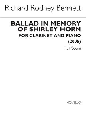 Richard Rodney Bennett: Ballad In Memory Of Shirley Horn