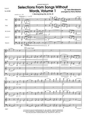 Felix Mendelssohn: Selections From Songs Without Words, Volume 1 (Woodwind Quartet)