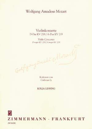 Mozart, W A: Cadenzas to the violin concertos D major and A major KV 218/KV 219