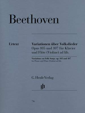 Beethoven, L v: Variations on Folk Songs for Piano and Flute (Violin) ad lib. op. 105 und 107