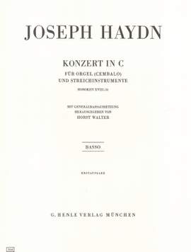 Haydn, J: Concerto for Organ (Harpsichord) with String instruments C major (First Edition) C major