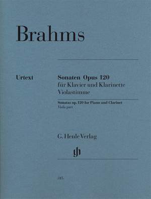 Brahms, J: Sonatas for Piano and Clarinet (or Viola) op. 120/1 u. 2