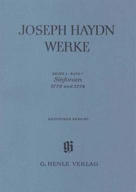 Franz Joseph Haydn: Sinfonias 1773 Ad 1774 Critical Report