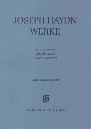 Franz Joseph Haydn: Sinfonias 1773 Ad 1774 Critical Report