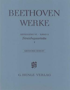 Beethoven, L v: String Quartets and String Quartet-Version of the Piano Sonata op. 18/1-6 und op. 14/1 Vol. 1