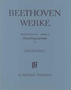 Beethoven: String Quartets and String Quartet-Version of the Piano Sonata op. 18/1-6 und op. 14/1 Vol. 1
