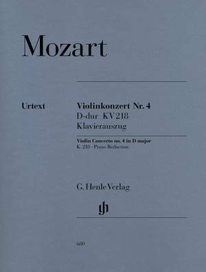 Mozart, W A: Violin Concerto no. 4 D major KV 218 Product Image