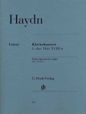 Haydn, J: Concerto for Piano (Harpsichord) and Orchestra G major Hob. XVIII:4
