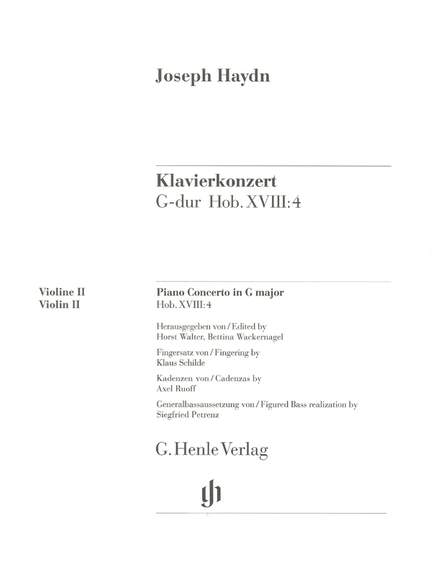 Haydn, J: Piano Concerto in G major Hob Xviii:4