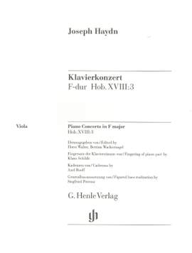 Haydn, J: Konzert für Klavier (Cembalo) und Orchester F-Dur F major Hob. XVIII:3