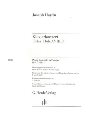Haydn, F J: Concerto for Piano (Harpsichord) and Orchestra F major Hob. XVIII:3