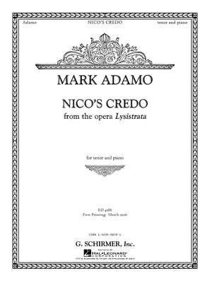 Mark Adamo: Nico's Credo from Lysistrata