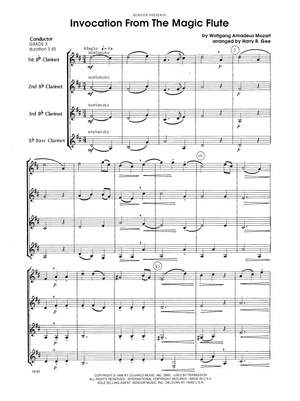 Mozart Invocation From The Magic Flut Clarinet Quartet