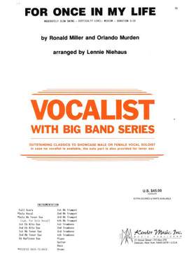 Miller For Once In My Life Vocalist W/ Big Band