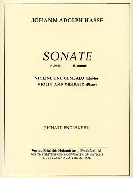 Johann Adolf Hasse: Sonate e-Moll